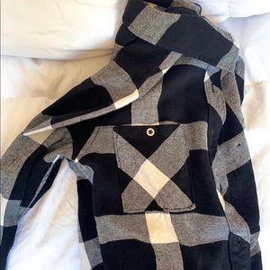 Pacsun LA hearts black and white flannel